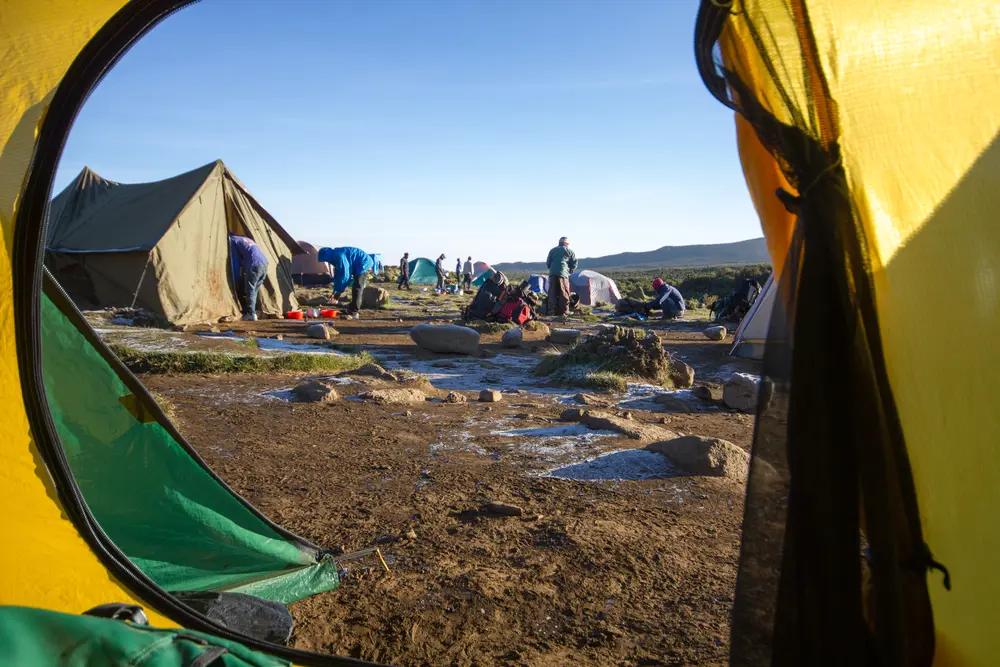 Teltlejer på Mount Kilimanjaro i Tanzania