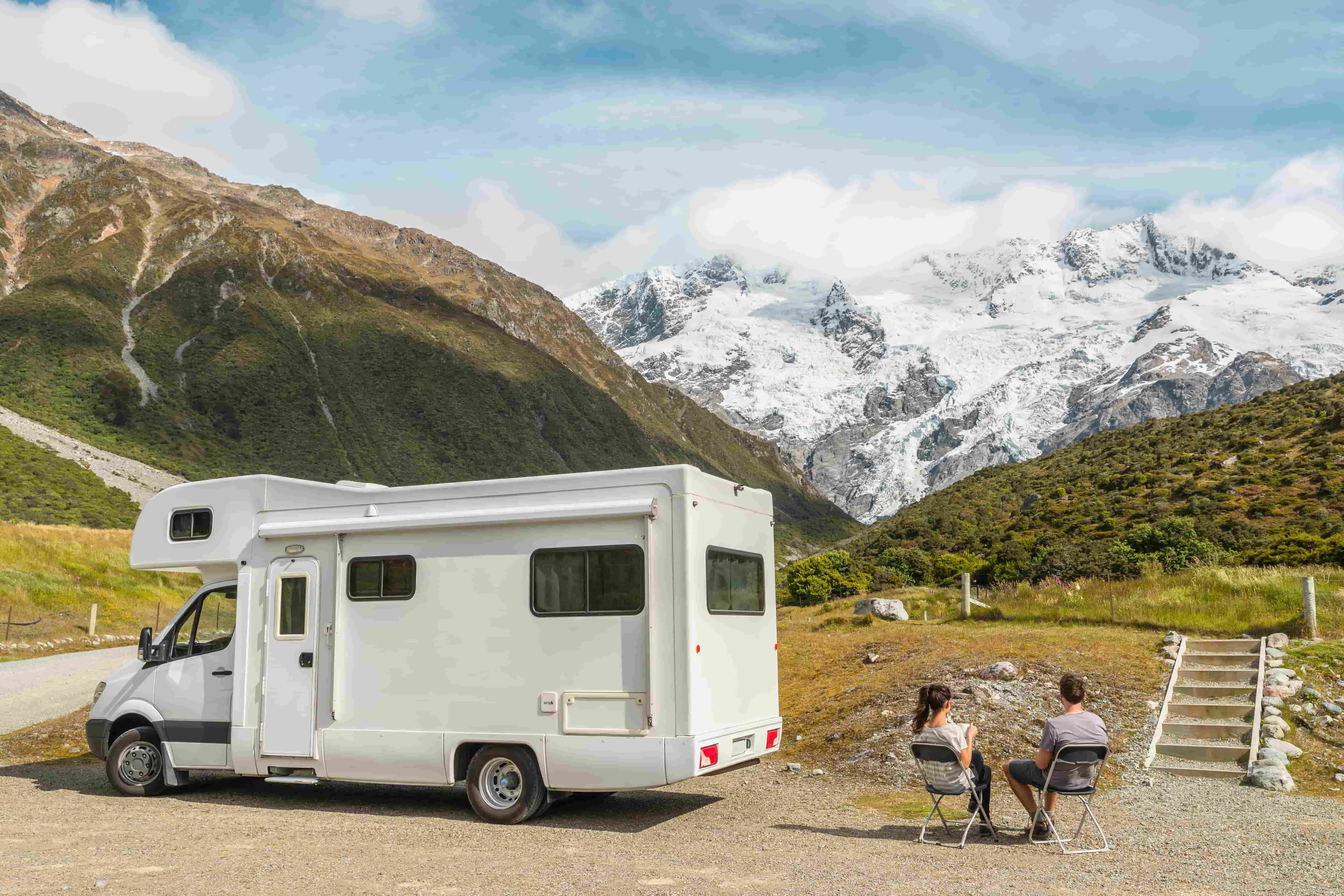 Autocamper ved Mount Cook  - kør-selv i New Zealand