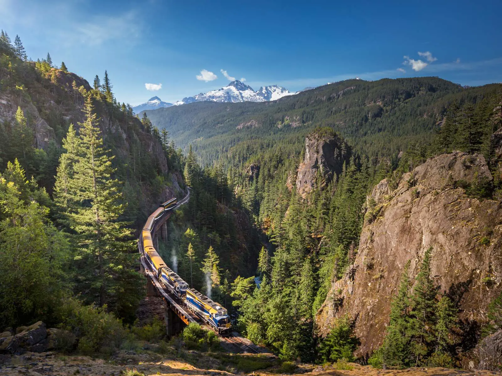 Togrejse med det eksklusive Rocky Mountaineer tog i det vestlige Canada